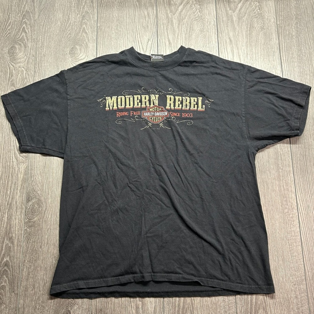 Harley-Davidson World Oklahoma City XL Modern Rebel Graphic T-Shirt Black XL